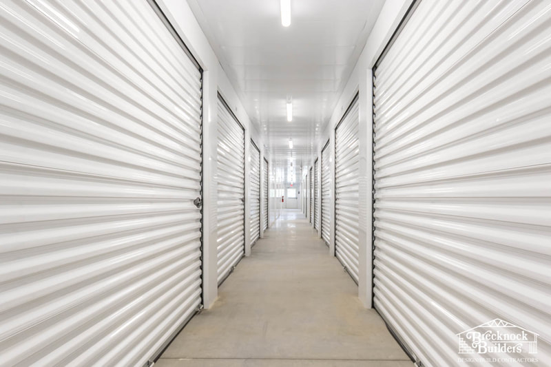 Inside Pre-engineered Steel Mini Storage Facility built by Brecknock Builders in Lancaster County, Pennsylvania.