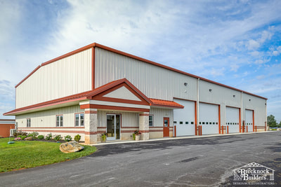 Service bay and office, pre-engineered steel building