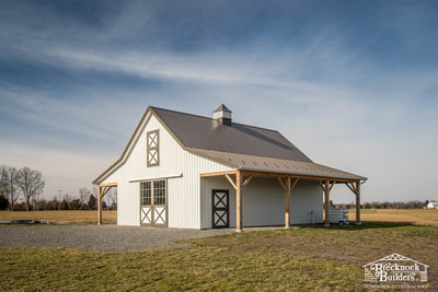 Custom built pole barn horse barn built by Brecknock Builders